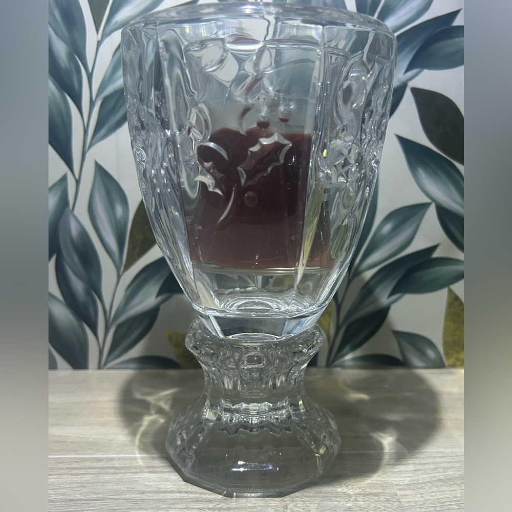St. George Crystal “Holiday Elegance” Mini Hurricane Candle Holder - Picture 3 of 7